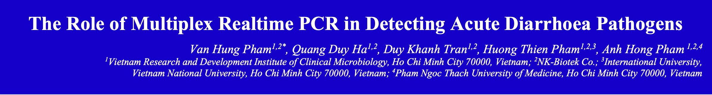 The Role of Multiplex Realtime PCR in Detecting Acute Diarrhoea Pathogens